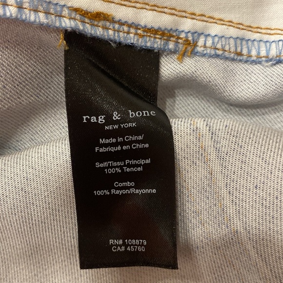 RAG & BONE Silky Light Blue Denim Look Mini Dress with short sleeves Size Medium - Picture 10 of 17